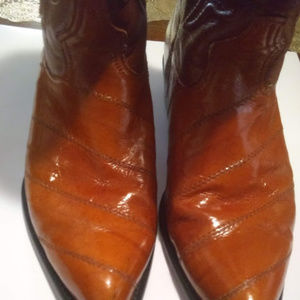 Los Altos Cognac EEL Cowboy Boots
